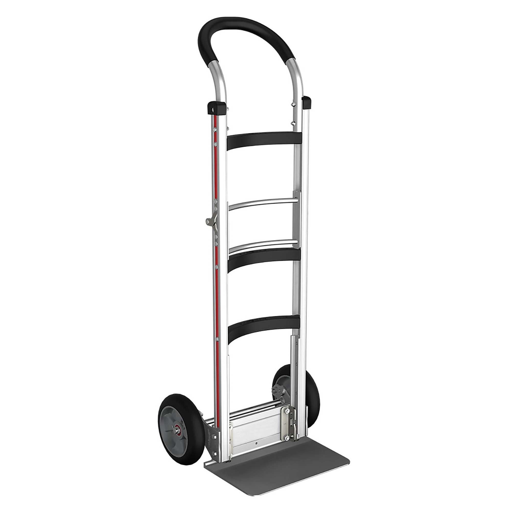 SNAP-LOC E-Track Single Wood Dolly Strap Tie-Down Anchor Kit with 2-Inch x 16-Foot Ratchet 4,400 lb E-Track Aluminum Hand Truck 8x2 Solid Rubber Tires Loop-Handle Foldable Storage Curved Frame 500-pounds, Model# SLVMFC